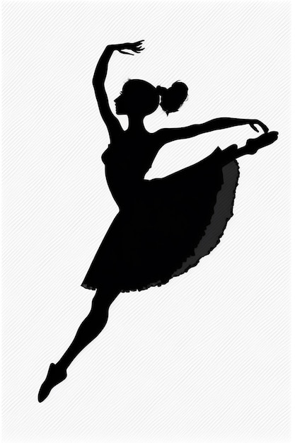 Una silhouette nera di una ballerina con la scritta "ballerina" sul fondo.