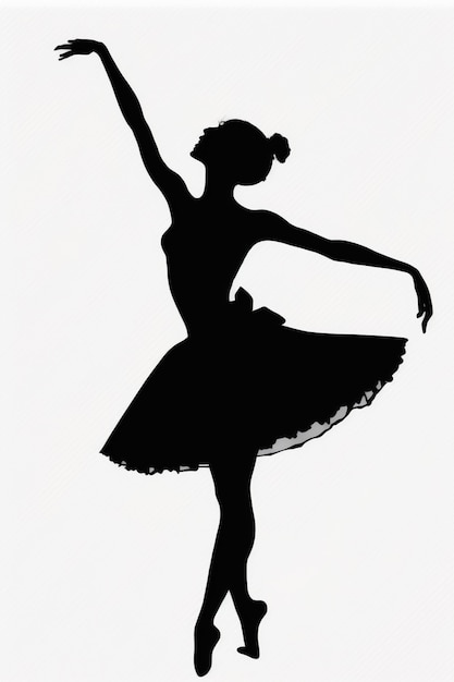 Una silhouette nera di una ballerina con la scritta "schiaccianoci" sul fondo.