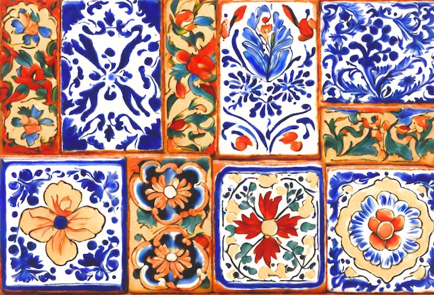 Una sinfonia di colori e disegni Piastrelle di talavera messicane