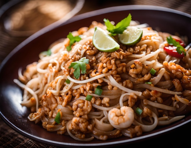 Una sinfonia di tagliatelle di riso fritte infuse di autentici sapori thailandesi