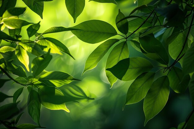 Una sinfonia di verdi saluta l'osservatore ogni foglia generativa ai