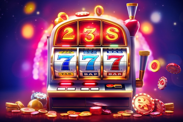 Una slot machine con sopra il numero 7
