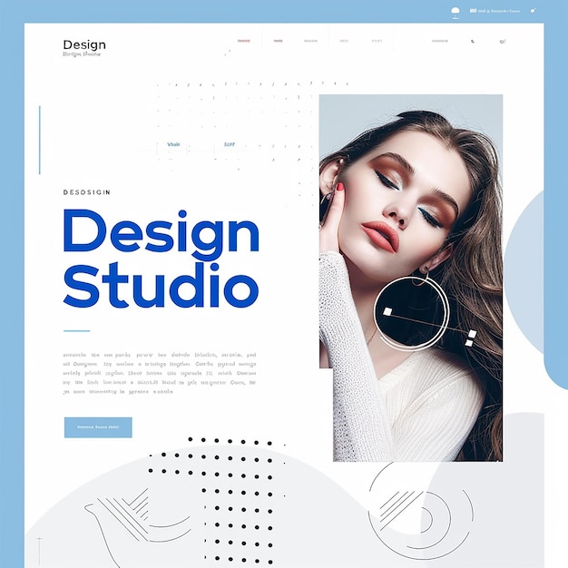una sofisticata pagina di destinazione completa con la parola "Design Studio per un portfolio"