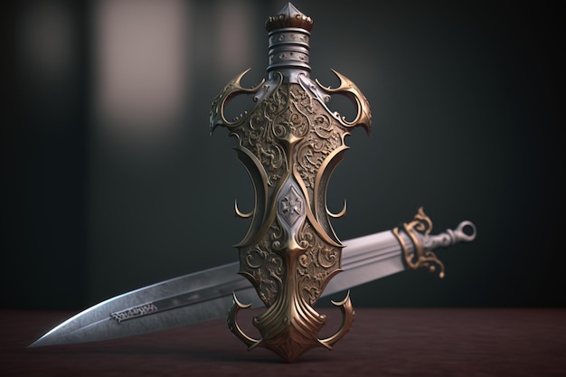 Una spada con sopra la parola "ghoul".