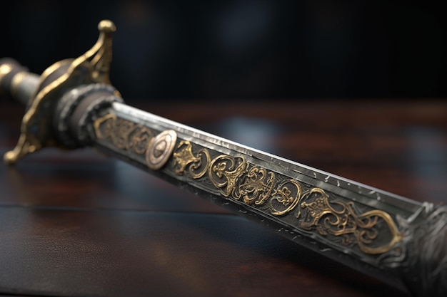 Una spada con sopra la parola spada