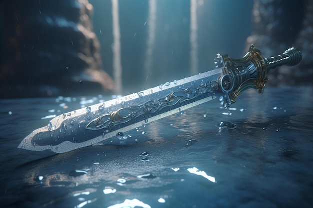 Una spada con sopra la parola spada