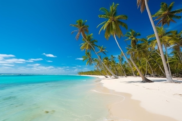 Una spiaggia con palme