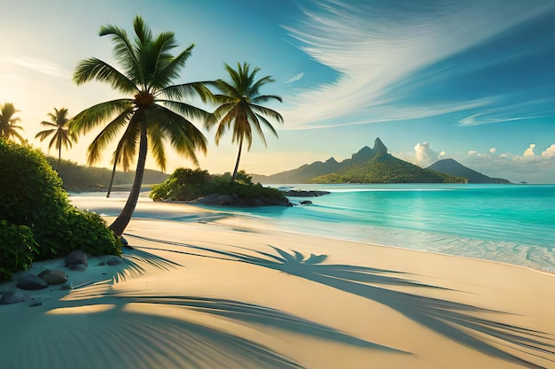Una spiaggia con palme