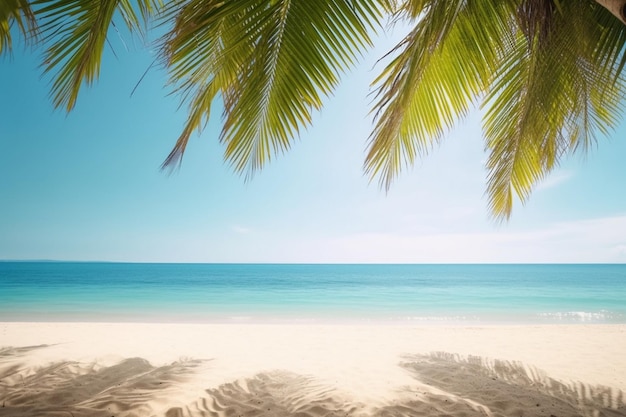 Una spiaggia con sopra una palma