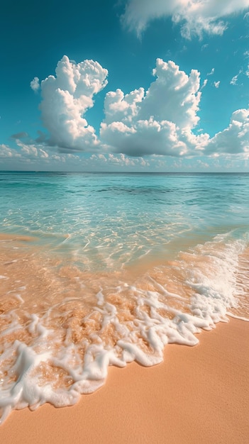 una spiaggia di sabbia con l'oceano