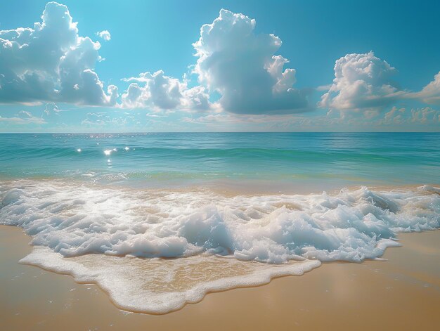 una spiaggia di sabbia con l'oceano