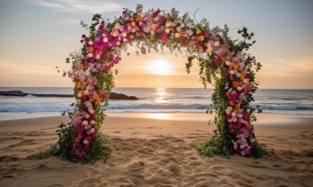 Una spiaggia fiorita