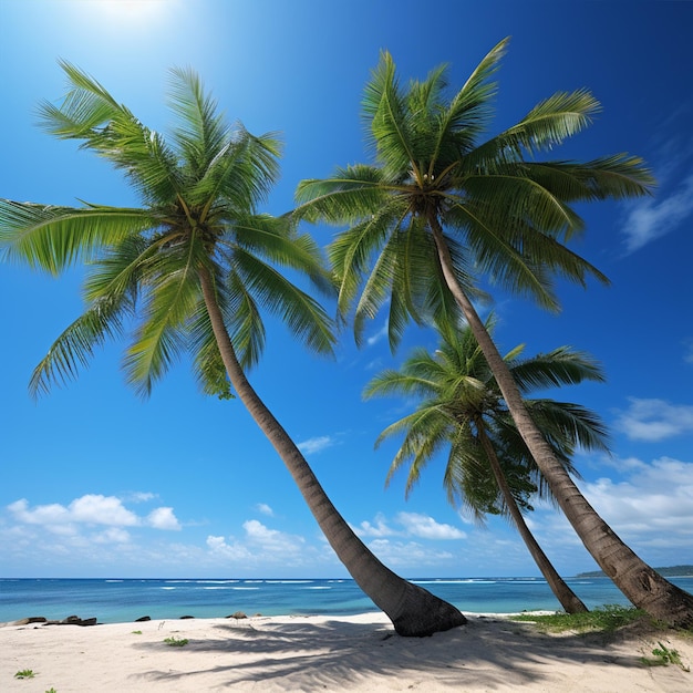 Una spiaggia sull'albero di cocco