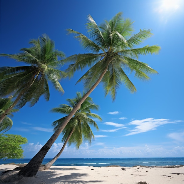 Una spiaggia sull'albero di cocco