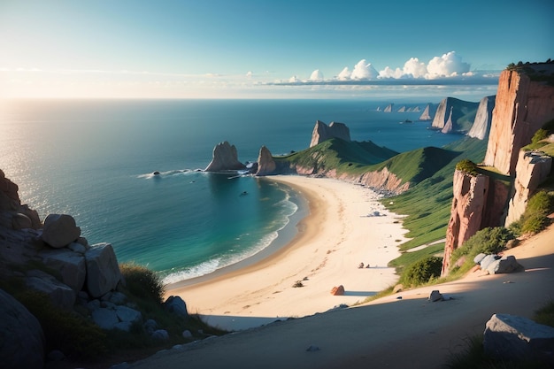 Una spiaggia sulla costa del portogallo