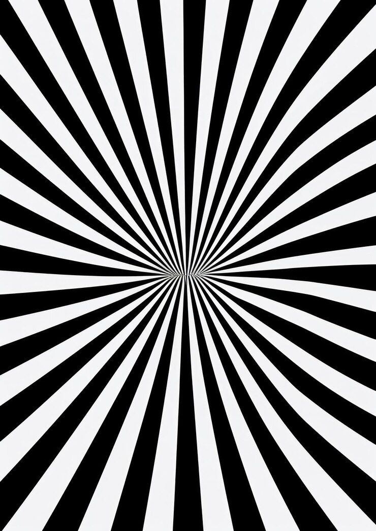 Foto una spirale a disegno psichedelico minimo bianco nero