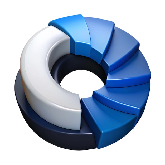 una spirale blu e bianca con un disegno bianco e blu