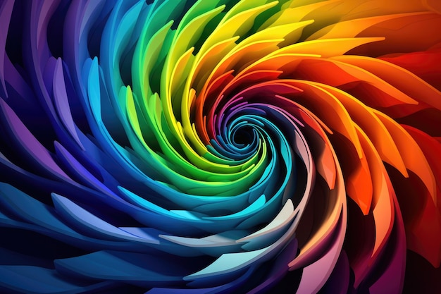 una spirale color arcobaleno