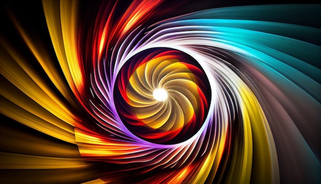 Una spirale colorata con al centro la parola mente