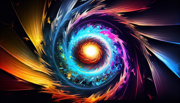 Una spirale colorata con una luce all'interno che dice 'la parola' sopra '
