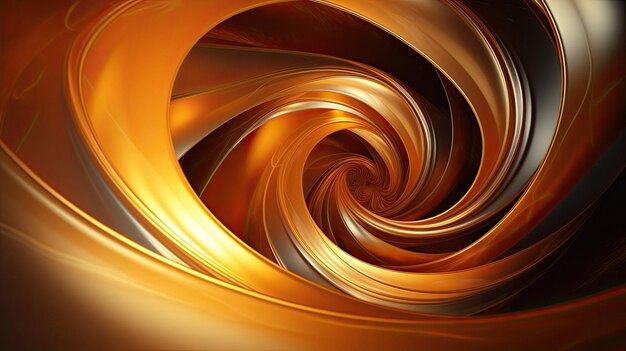 Una spirale di turbinii d'oro e arancioni con fondo oro.