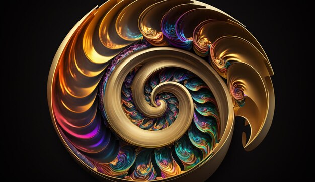 Una spirale di una spirale dal design colorato.