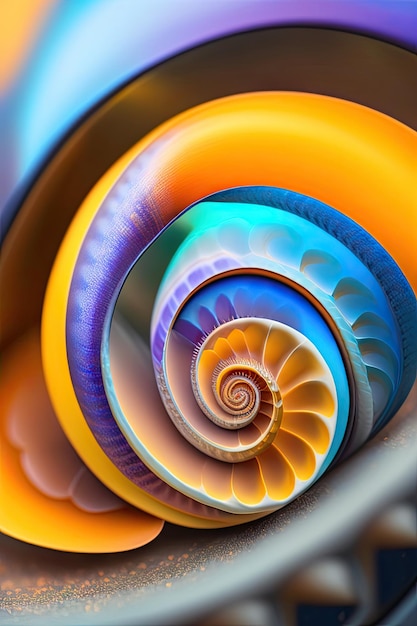 una spirale è dipinta con colori di colori di colori.