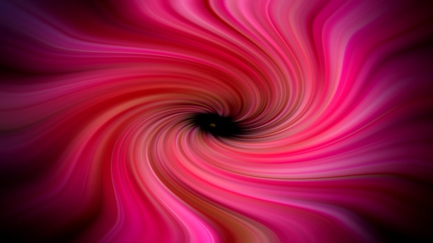 Una spirale rosa e viola con un centro nero.