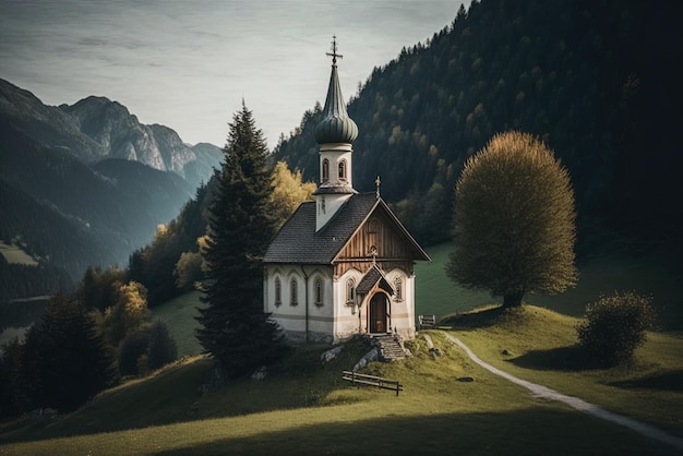 una splendida chiesetta cattolica immersa nelle Alpi bavaresi