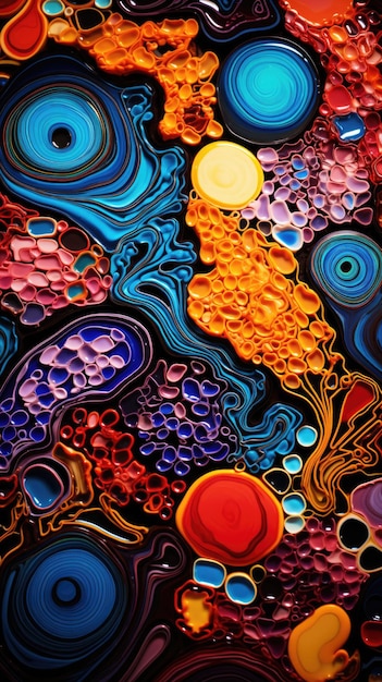 Una splendida fotografia macro di carta da parati colorata con forma iptonica di gocce di rugiada scintillanti