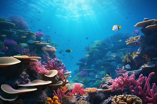 Una splendida fotografia subacquea di una barriera corallina t 00500 03