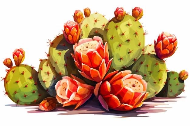 Una splendida illustrazione di Clipart Prickly Pear in un accattivante rapporto di 32 aspetti