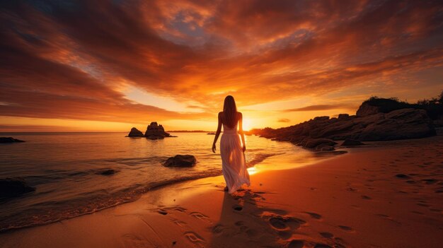 Una splendida vista del tramonto dalla spiaggia