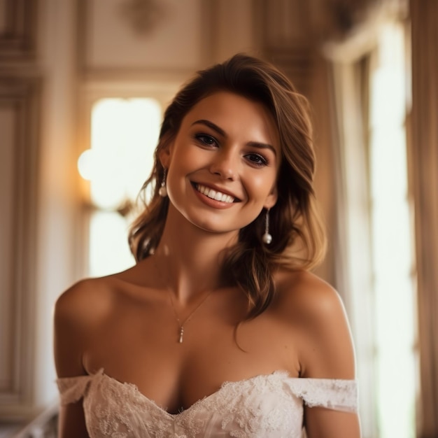 Una sposa sorridente