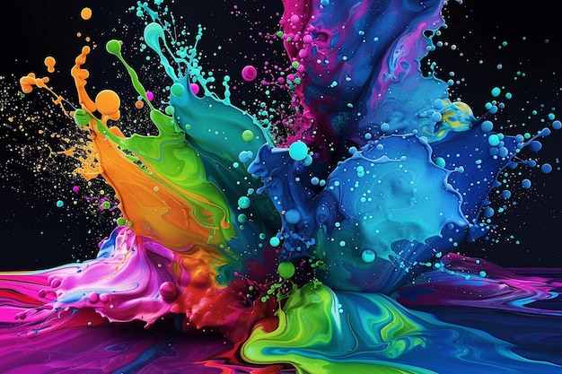 una spruzza colorata con la parola spruzza su di essa Ai foto
