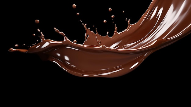 una spruzzata di cioccolato fondente illustrazione 3d rendering 3D