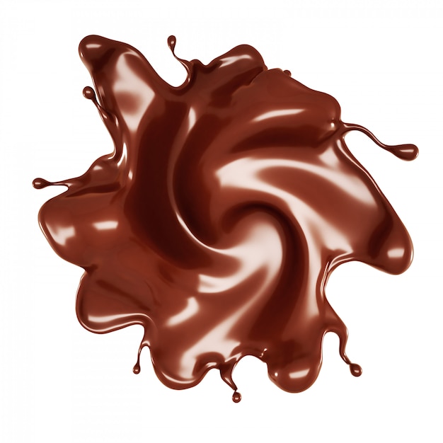 Una spruzzata di cioccolato. Rendering 3d.