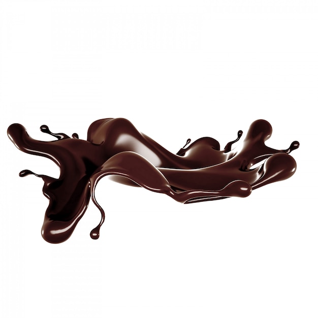 Una spruzzata di cioccolato. Rendering 3d.