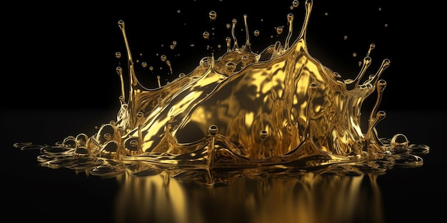 Una spruzzata di liquido è mostrata in questo rendering 3d.