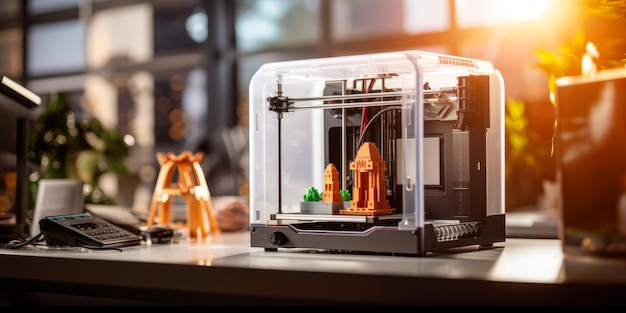 una stampante 3D in azione Concetto di stampa di precisione AI generativa