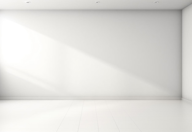 Una stanza bianca con un muro bianco e un pavimento bianco.