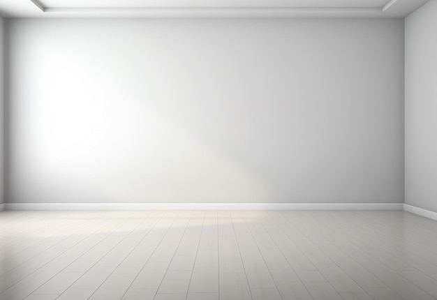 una stanza con un muro bianco e un pavimento bianco con l'immagine di una stanza con un pavimento bianco.
