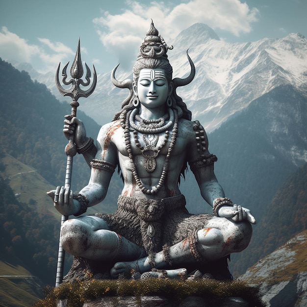 Una statua del dio indù mahadev maha shivaratri