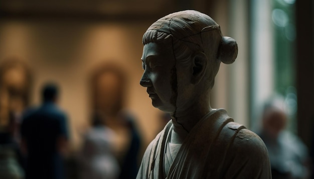 Una statua di un buddha in un museo