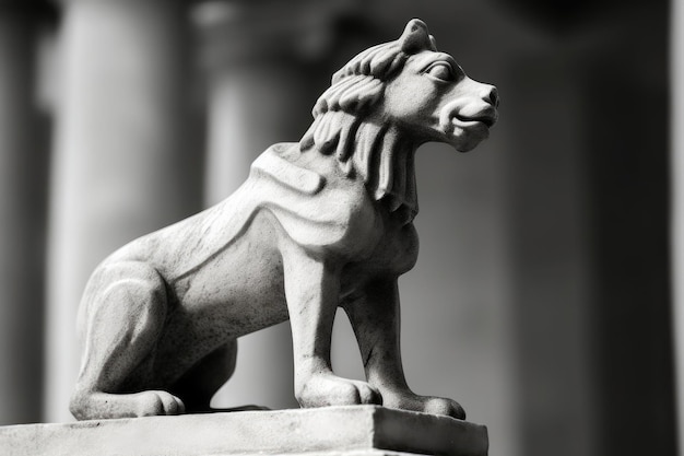 Una statua di un leone
