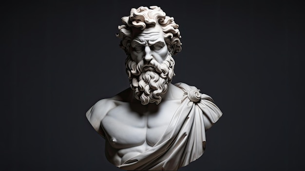 una statua di un uomo con la barba