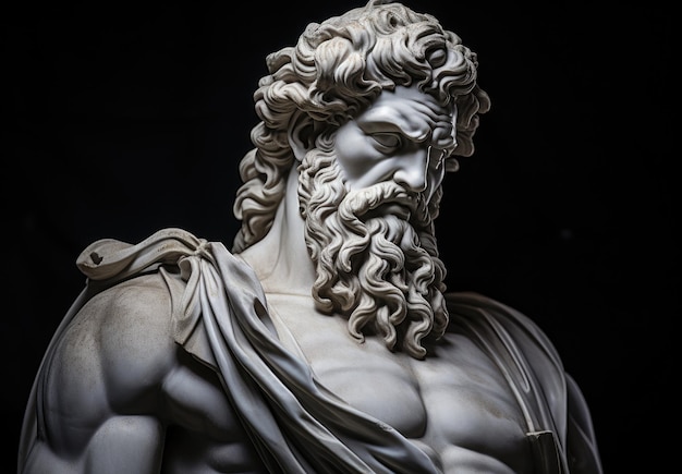 una statua di un uomo con la barba