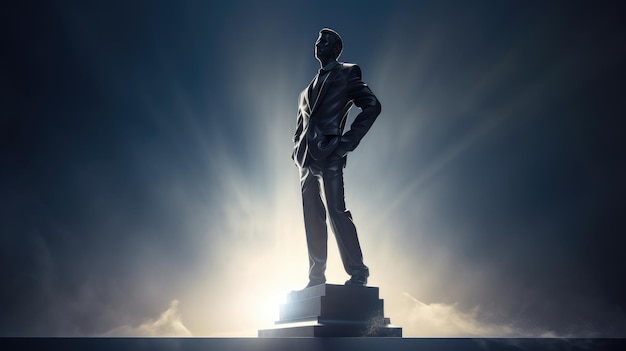 Una statua di un uomo con sopra la parola uomo