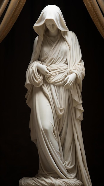 una statua di una donna della fine del XIX secolo.