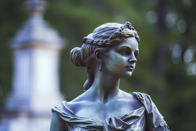 Una statua di una donna